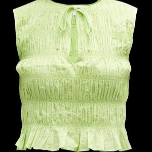 Lime Green ruched smock top